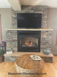 Ledgestone Limestone Fireplace