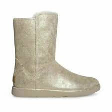 Details About Ugg Abree Short Ii Stardust Metallic Gold Suede Zip Womens Boots Size Us 6 New