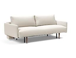 Frode Sofa Bed Full Size W Upholstered Arms Boucle Off White By Innovation