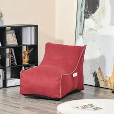 Homcom Wine Red Bean Bag Chair Stuffed