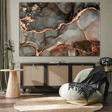 Abstract Canvas Painting Marble Decor