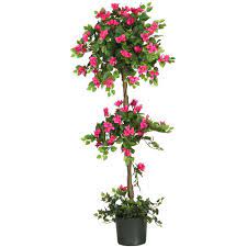 The twisting vines add an authentic touch to the entire trunk. Nearly Natural 5 Ft Mini Bougainvillea Topiary Silk Tree 5228 The Home Depot