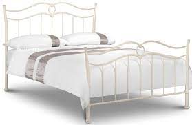 Catania White Metal Bed Frame Off