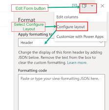 edit form layout using json