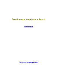 Fillable Online Free Invoice Templates Abiword Fax Email Print