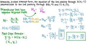 in slope intercept form the equation of