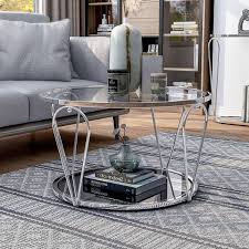 Round Glass Coffee Table Set