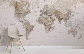 Sepia Earth Tone World Map Wallpaper