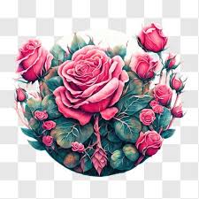 beautiful pink roses painting