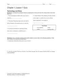 chapter 1 lesson 1 quiz the story of