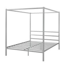 Urtr Silver Queen Canopy Bed Frame With