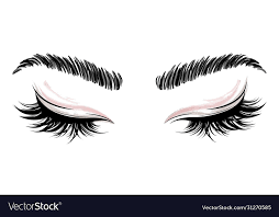 eye makeup and brow on white background