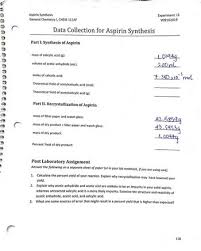 Aspirin Synthesis General Chemistry