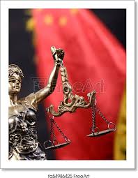 Who is the goddess of justice? Free Art Print Of Scales Of Justice Justitia Lady Justice In Front Of The Flag Of China In The Background Freeart Fa54986425