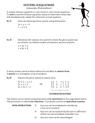 Systems Of Equations Gaussian Elimination