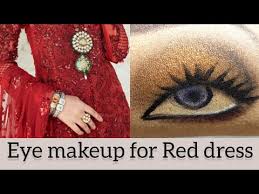 red dress eye makeup tutorial