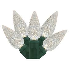 Gki Bethlehem Lighting 35 Ct White Led C6 Faceted Christmas Lights With Green Wire 6 In Spacing Walmart Com Walmart Com