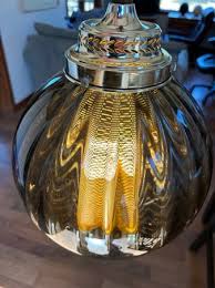 Vintage Glass Sphere Swag Lamp
