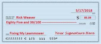 how to write a check an exle with