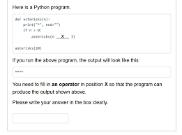 python program def asterisks n