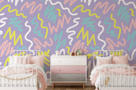 Amalfa Pastel Squiggle Wallpaper Mural