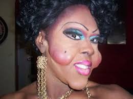 woman with funny makeup face