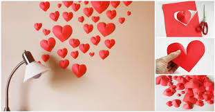 how to diy creative paper hearts wall decor