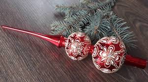 Red Glass Tree Topper 33cm 12