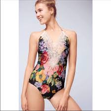 New Anthropologie Lace Front One Piece Swimsuit