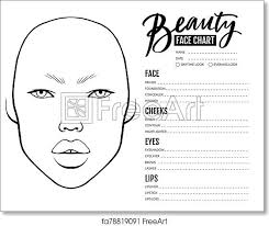free art print of face chart blank
