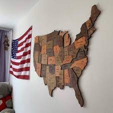 Wood Wall Art Usa Travel Map