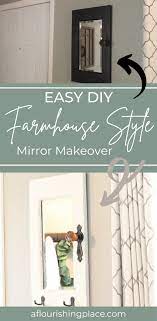 distressed farmhouse style mirror frame