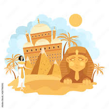 egypt vector drawing for travel agency
