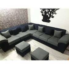 polished teak wood corner sofa set