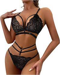 Women'S Lingerie, Lingerie for Women Lengire Sexy Teddy Fashion Women's  Lace Comfortable Ring Strap Without Steel Underwear Set Lensería Mujer BSDM  Lingere Sub Panties Naughty (S, Black) at Amazon Women's Clothing store