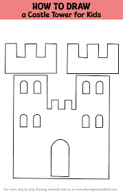 how to draw a castle tower for kids