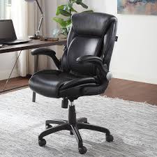 Serta Air Lumbar Bonded Leather Manager Office Chair, Black - Walmart.com