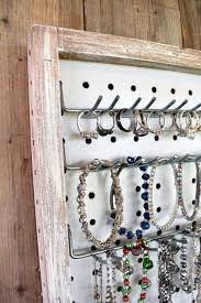 diy rustic pegboard jewelry organizer