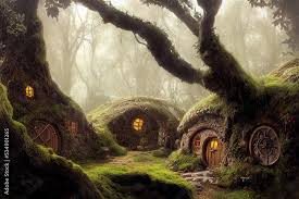 a hobbit home in the tree built