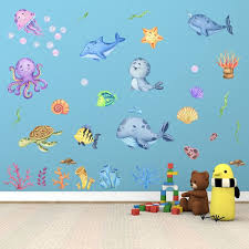 Kids Wall Sticker Set Ocean Animals
