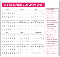 Cuti sekolah johor 2017 perokok m. Johor Cuti Umum Kalendar 2020