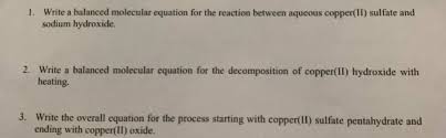 Balanced Molecular Equation