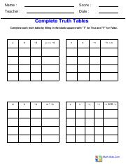 complete truth tables 2 pdf name