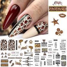 12 sheets leopard print nail stickers