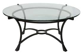 Glass Top Wrought Iron Round Coffee Table