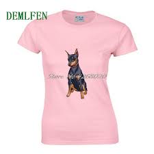 Us 8 49 15 Off Miniature Pinscher Breed Dog Fashion T Shirt Women Summer Cotton T Shirt Girl Short Sleeve Shirts Hot Sell Tees Tops In T Shirts From