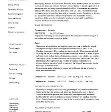 Summary Of Qualifications Bartender Resume Templates Example Resumes