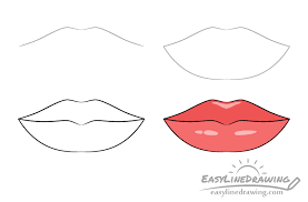 how to draw lips step by step