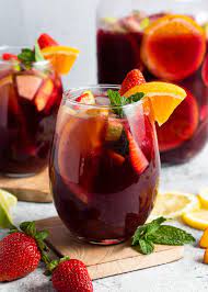 non alcoholic sangria sprinkled with
