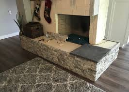 Fireplace Makeover Raised Hearth